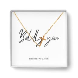 image-14K gold necklace | Gold Plated Cross Pendant Necklace