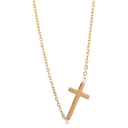 image-14K gold necklace | Gold Plated Cross Pendant Necklace