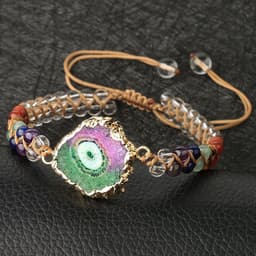 image-Agate Natural Crystal Beaded Braided Yoga Bracelet For Women
