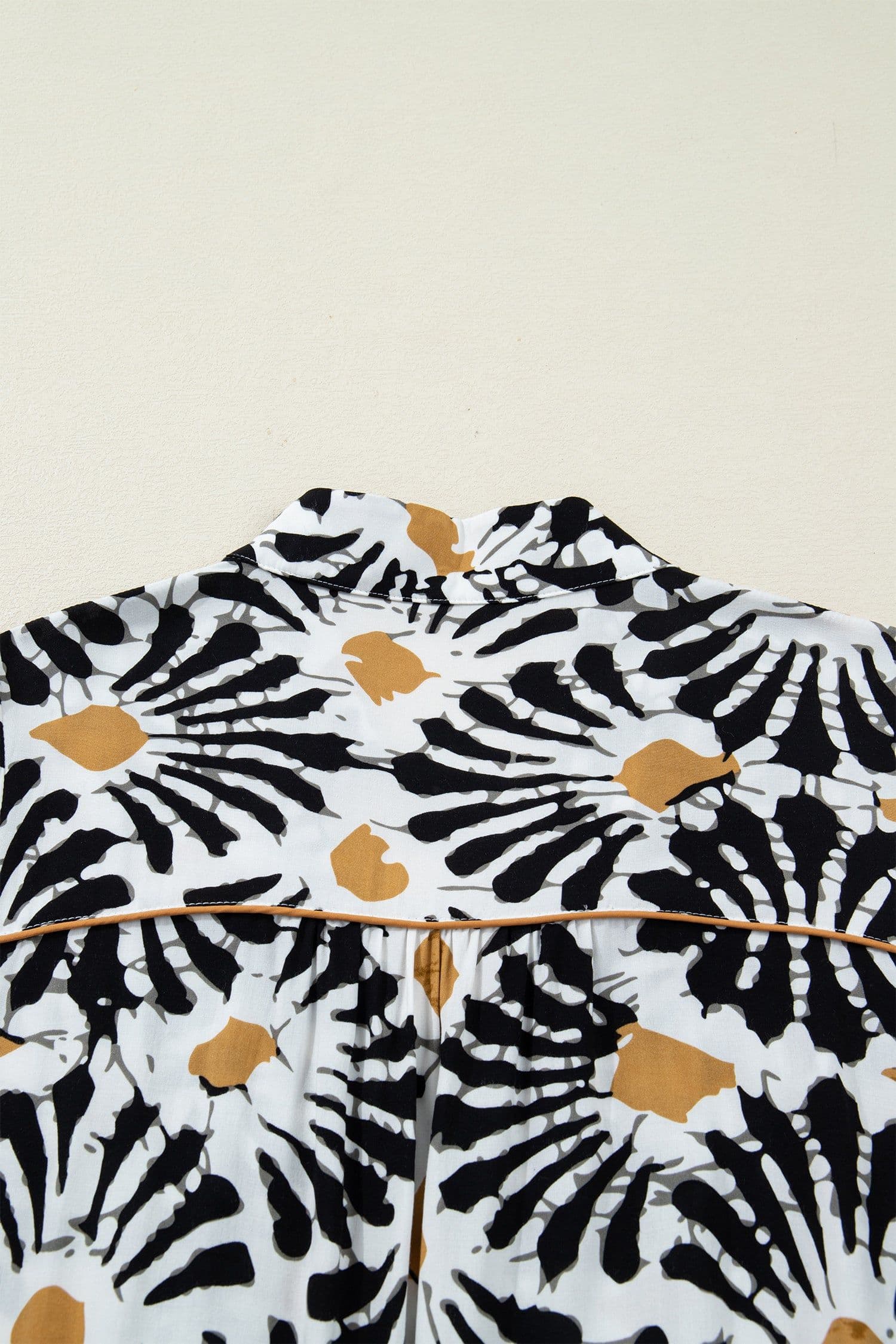 image-Black Abstract Floral Long Dress - V Neck Sleeves