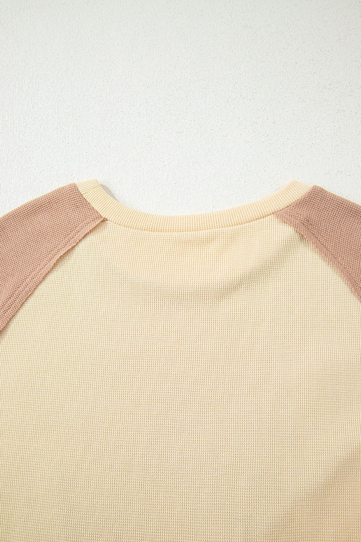 image-Light French Beige Leopard Star Color Block Patchwork Textured Baggy Sweatshirt