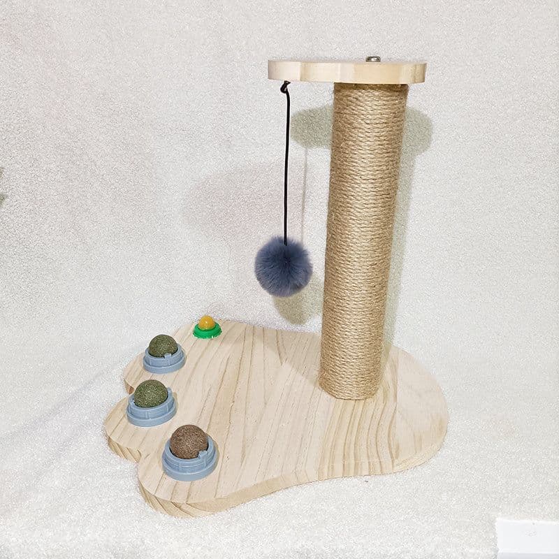 image-Cat Toys From Solid Wood Cat Turntable Bite-resistant Funny Cat Stick Cat Supplies