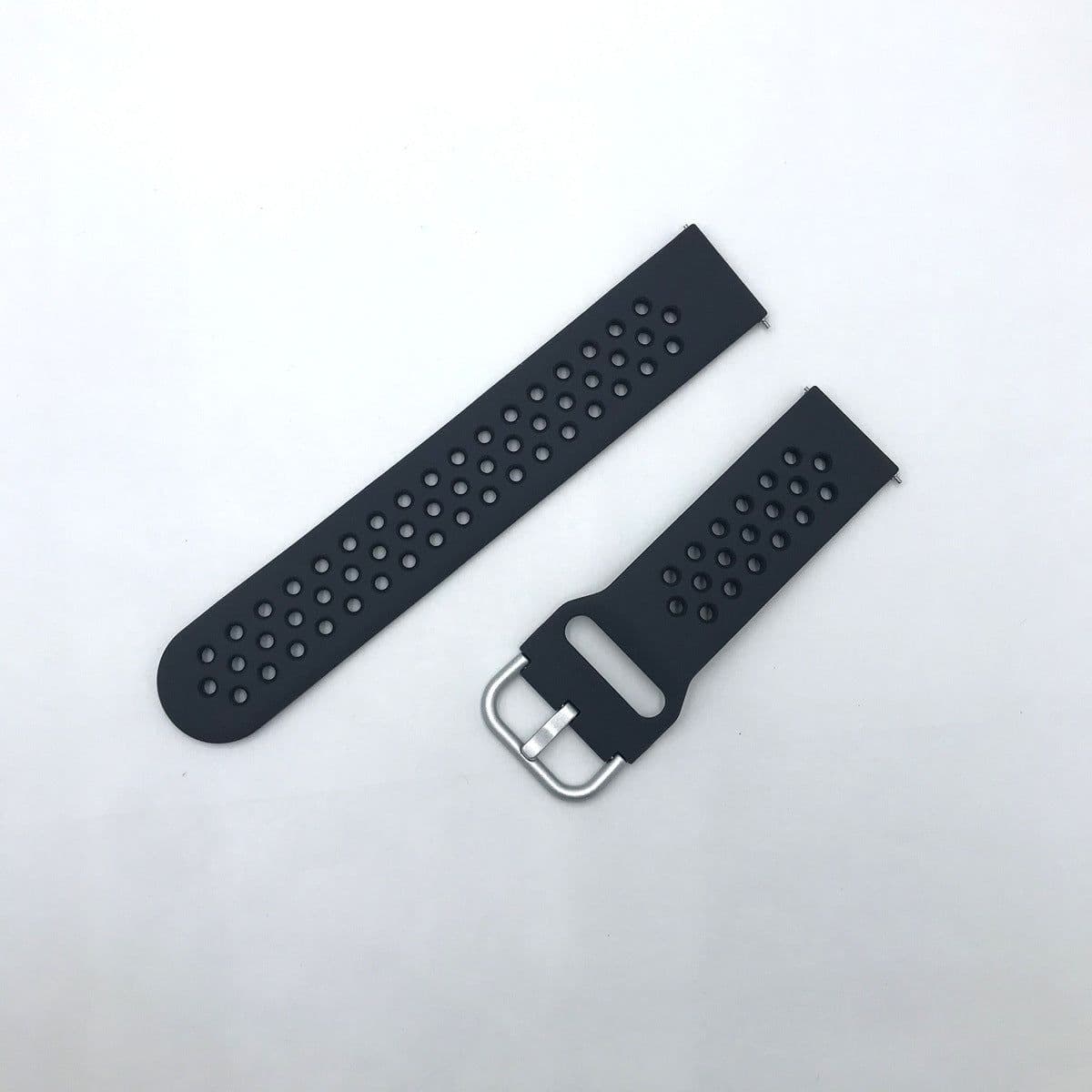 image-Samsung Huawei Silicone Watch Strap 20/22mm Black Red