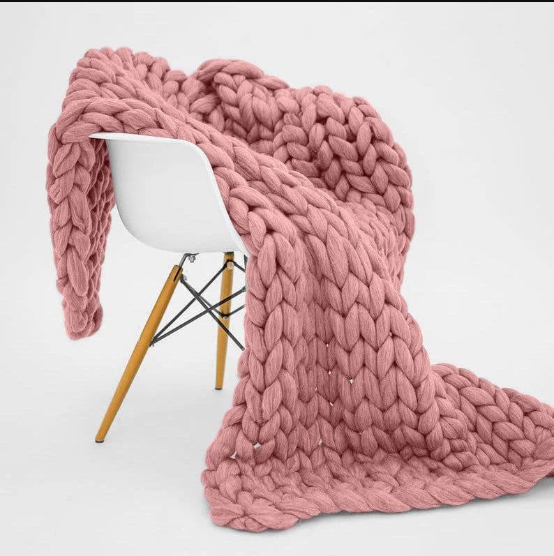 image-Nordic Thick Wool Blanket, Icelandic Knit, Newborn Photography Prop - 127x152cm
