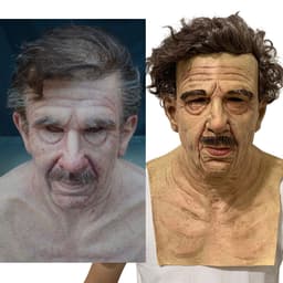 image-Old man mask white hair white beard headgear halloween