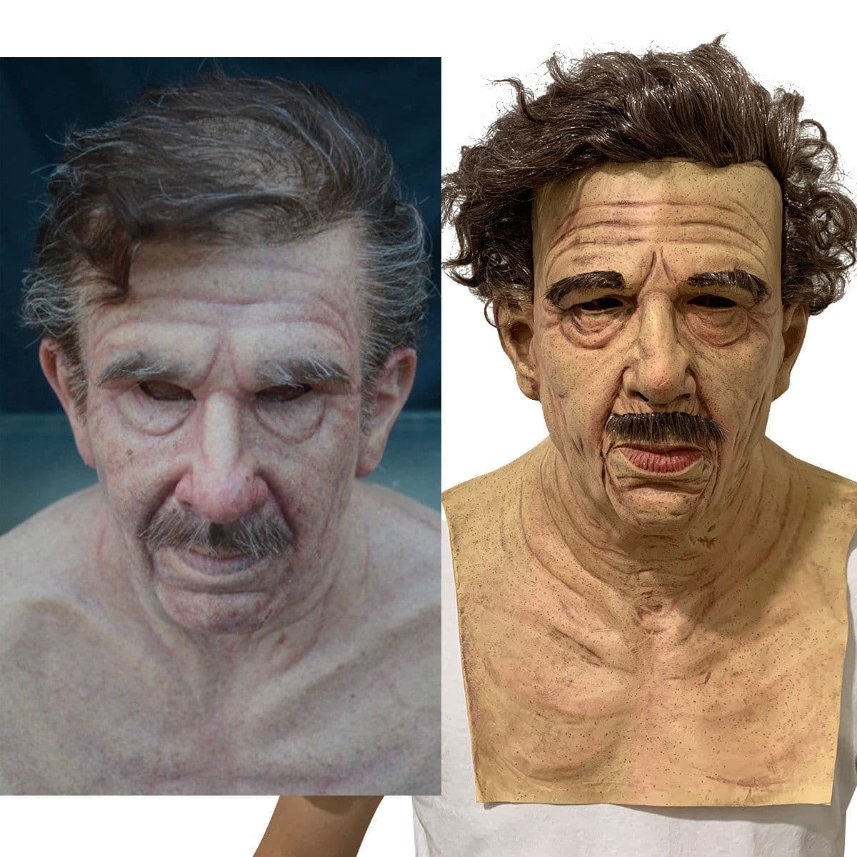 image-Old man mask white hair white beard headgear halloween