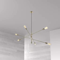 image-6LT Incandescent Adjustable Pendant, Aged Brass