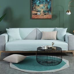 image-Chinese Solid Color Sofa Cushion Cover - Sesame Coffee, Polyester, Universal Size