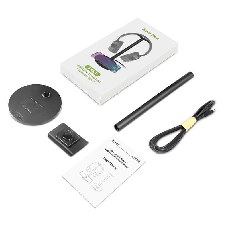 image-New Bee Headphone Stand Wireless Charger Aluminum