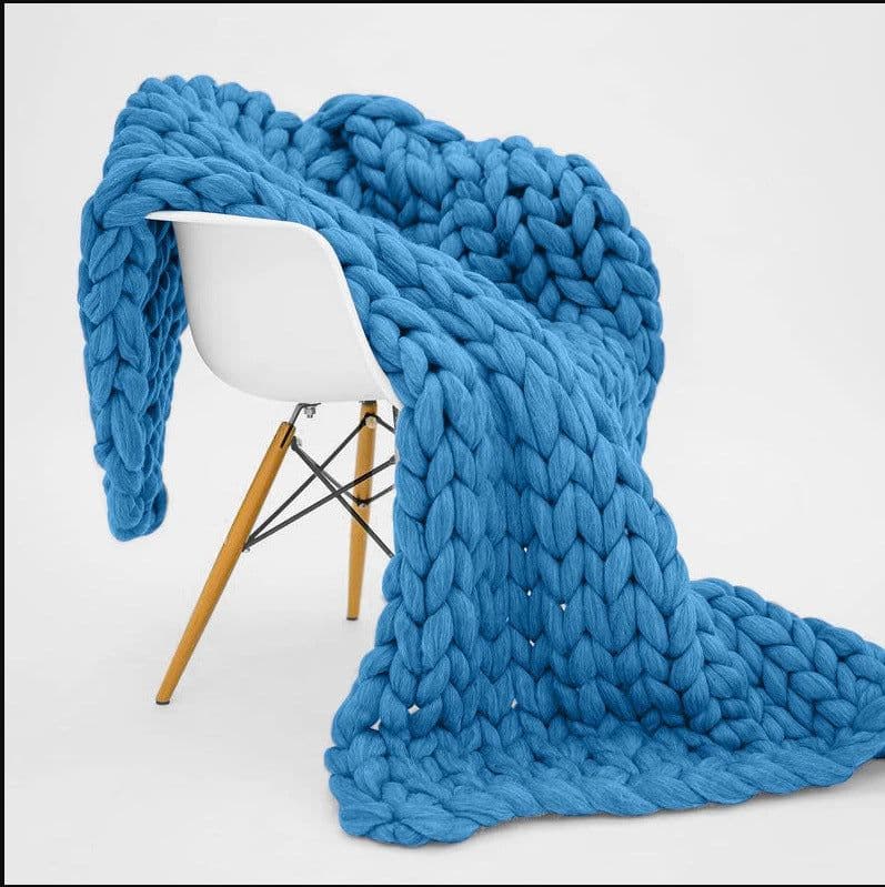 image-Nordic Thick Wool Blanket, Icelandic Knit, Newborn Photography Prop - 127x152cm