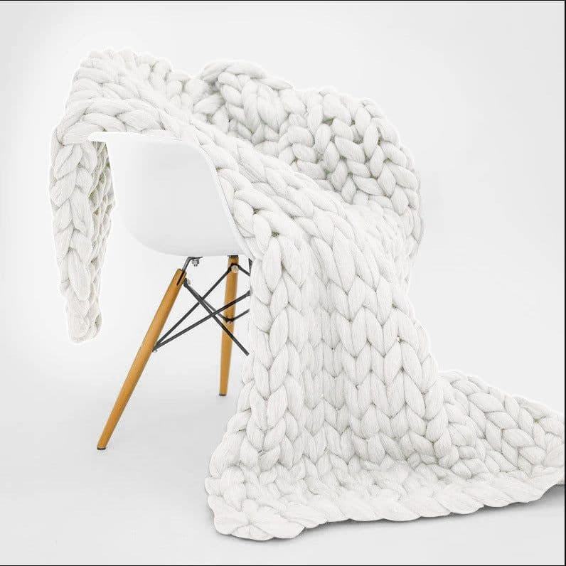 image-Nordic Thick Wool Blanket, Icelandic Knit, Newborn Photography Prop - 127x152cm