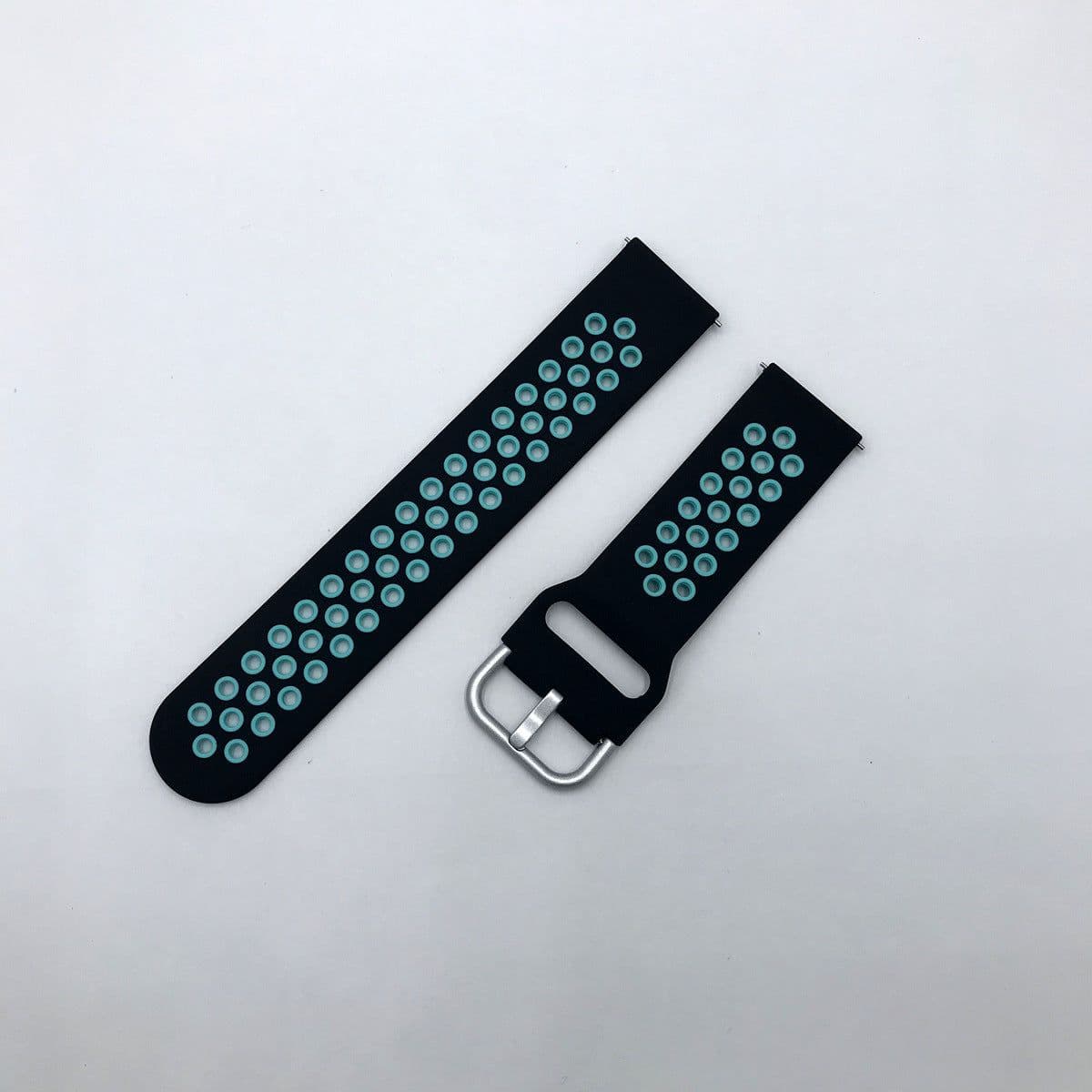 image-Samsung Huawei Silicone Watch Strap 20/22mm Black Red