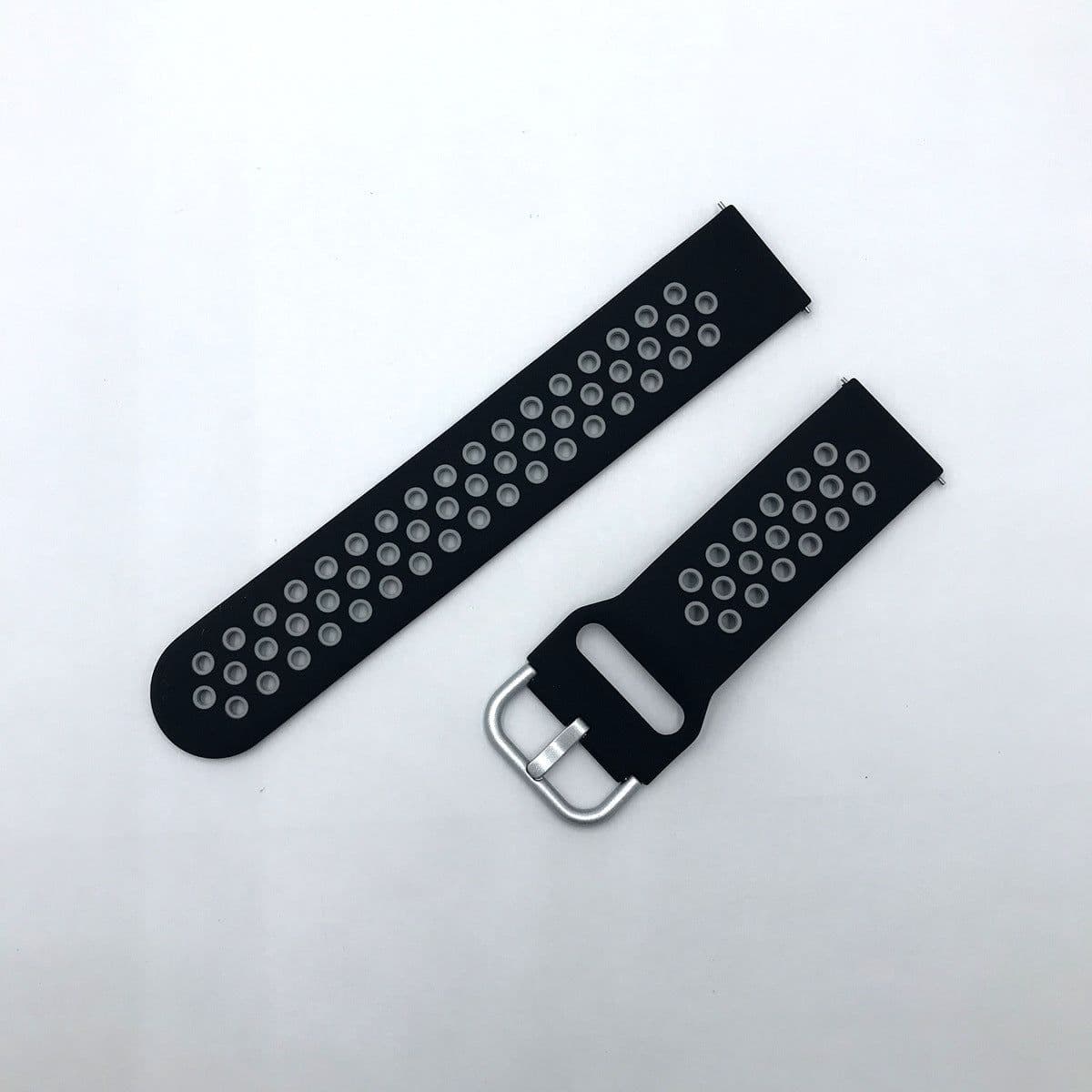 image-Samsung Huawei Silicone Watch Strap 20/22mm Black Red