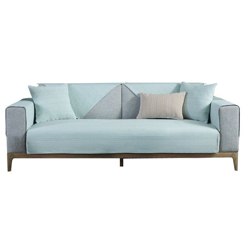 image-Chinese Solid Color Sofa Cushion Cover - Sesame Coffee, Polyester, Universal Size