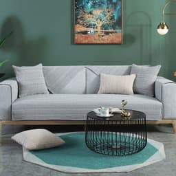 image-Chinese Solid Color Sofa Cushion Cover - Sesame Coffee, Polyester, Universal Size