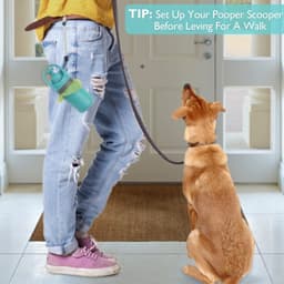 image-Portable Dog Poop Scooper, Sanitary Dog Waste Picker Upper With Bag Dispenser, Convenient Pet Waste Cleaner For Dog Walkers, Attachable To Dog Leash, Harness Or Waist