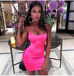 image-Stretch Mini Satin Sexy Straps Slim Fit Bodycon Party women dresses