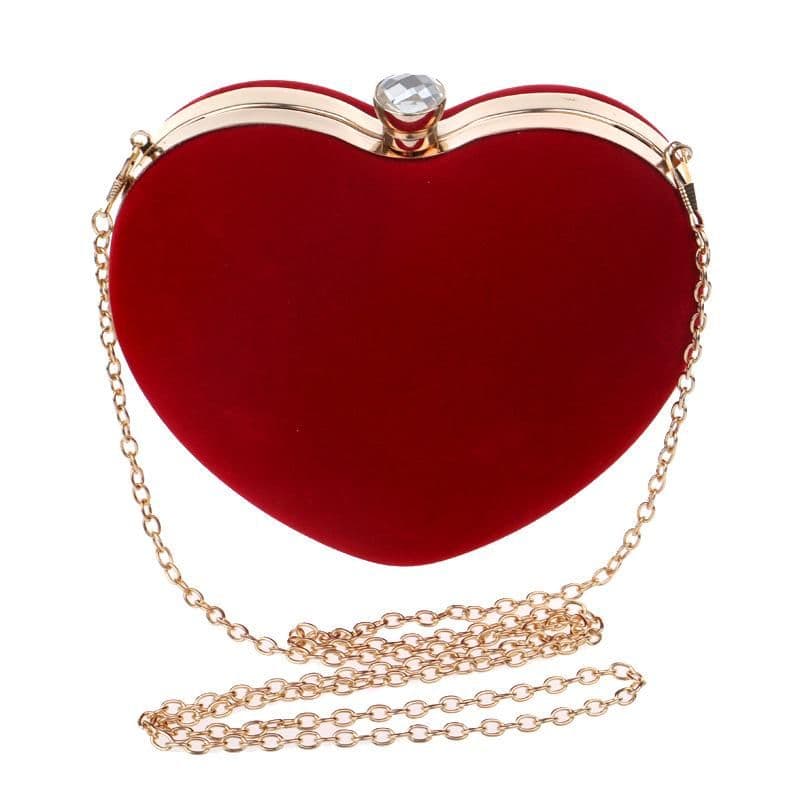 image-Luxurys Designer Bags Trendy Handbag 2021 Velvet Purse Heart Shape