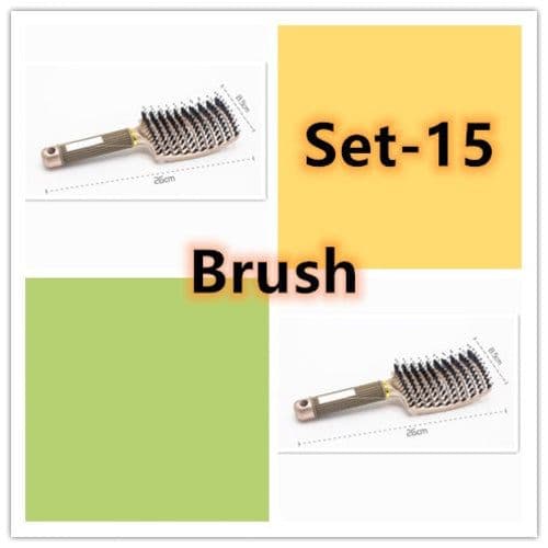 image-Bristle Hair Brush - Detangler Massage Comb
