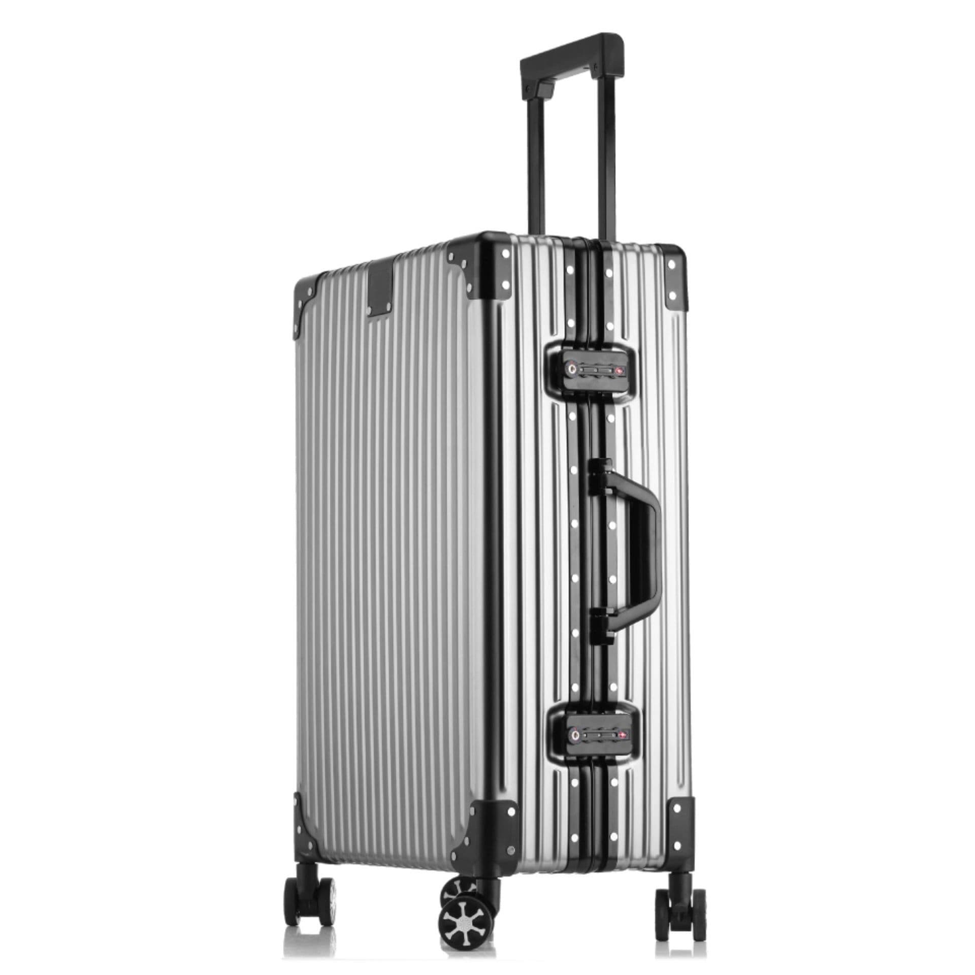 image-Aluminum Frame Suitcase 24" Business - Metal Universal Wheel