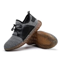 image-Fuwang Men's Kevlar Safety Shoes - Black 48, Anti-Smashing