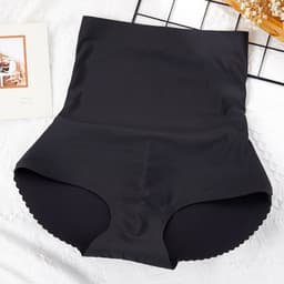 image-Women's Padded Butt Lift Panties - Black Seamless Shaper