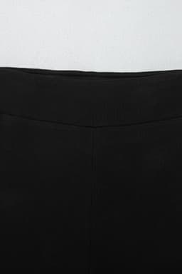 image-Black Solid Color Oversize Slit Sweatshirt Ribbed Leggings 2pcs Set