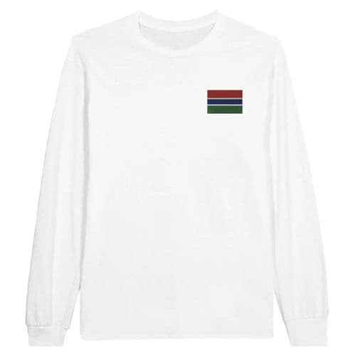 image-T-shirt à manches longues Drapeau de la Gambie en broderie