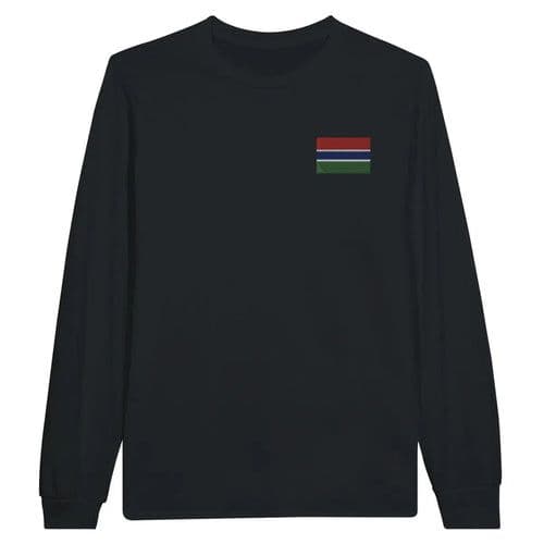 image-T-shirt à manches longues Drapeau de la Gambie en broderie