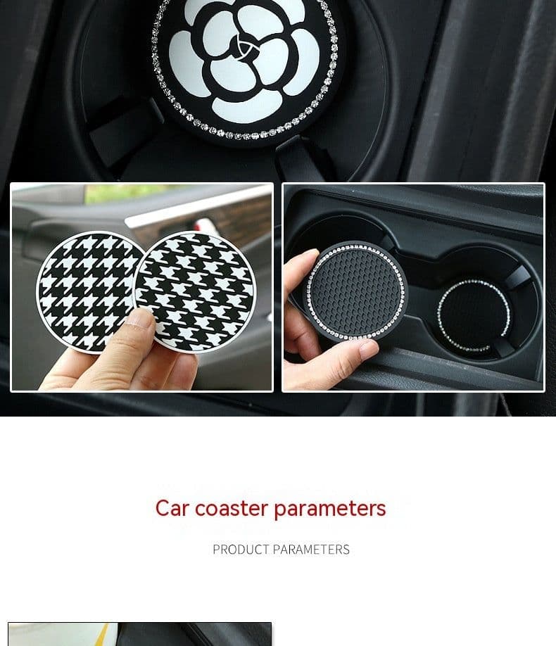image-Plastic Car Car Water Cup Mat Coaster Gate Slot Mat Interior Modification Car Interior Trim All Products Car Universal Non-slip Mat