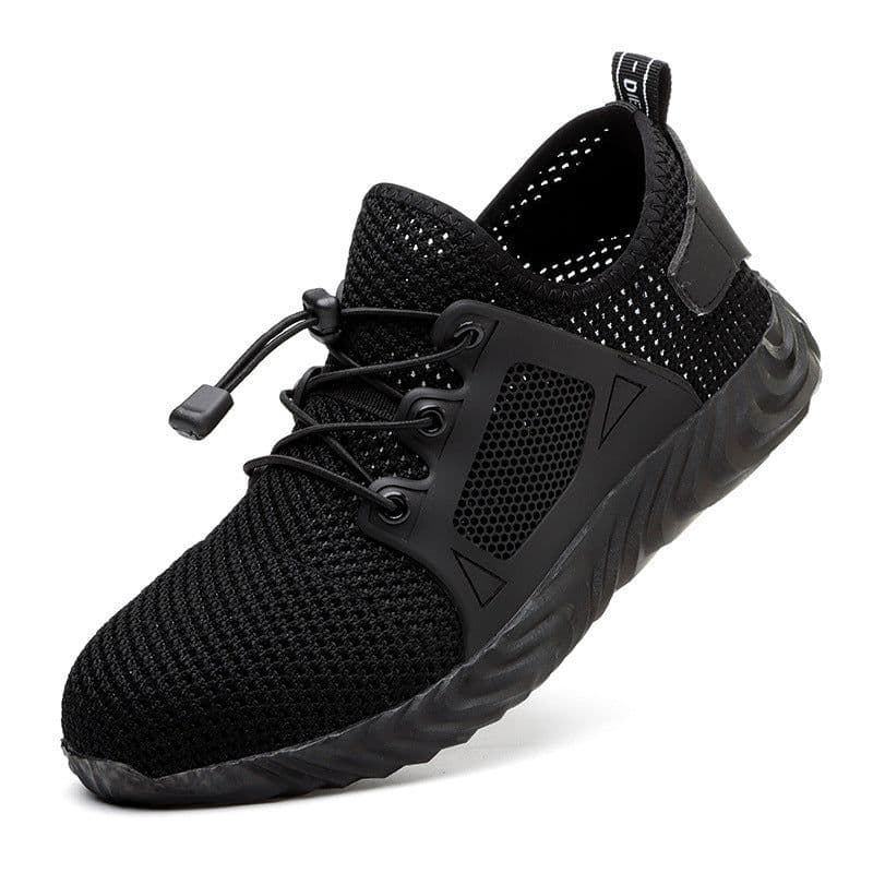 image-Fuwang Men's Kevlar Safety Shoes - Black 48, Anti-Smashing