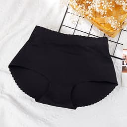 image-Women's Padded Butt Lift Panties - Black Seamless Shaper