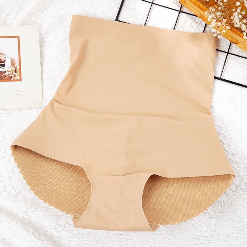 image-Women's Padded Butt Lift Panties - Black Seamless Shaper