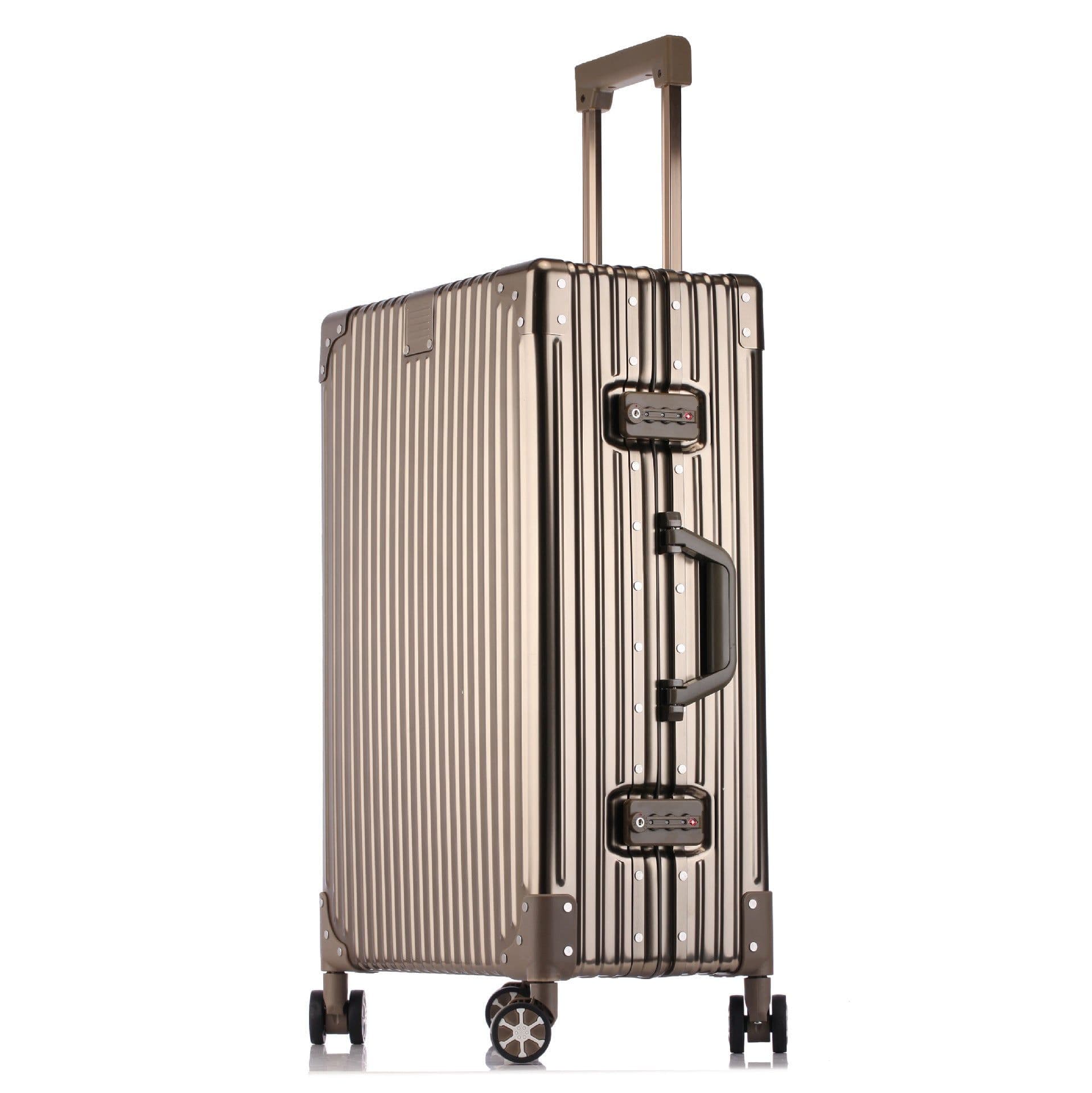 image-Aluminum Frame Suitcase 24" Business - Metal Universal Wheel
