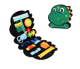 image-Montessori Busy Board Dinosaur Lace-Up - Lake Blue