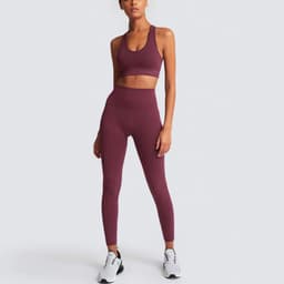 image-European and American Seamless Knitting Slim Hip Lifting Moisture Wicking Sports Fitness Wear Beautiful Back Fitness Bra Yoga Suit