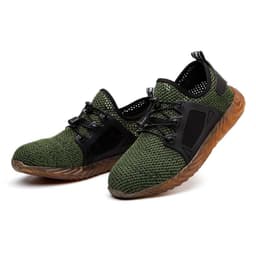 image-Fuwang Men's Kevlar Safety Shoes - Black 48, Anti-Smashing