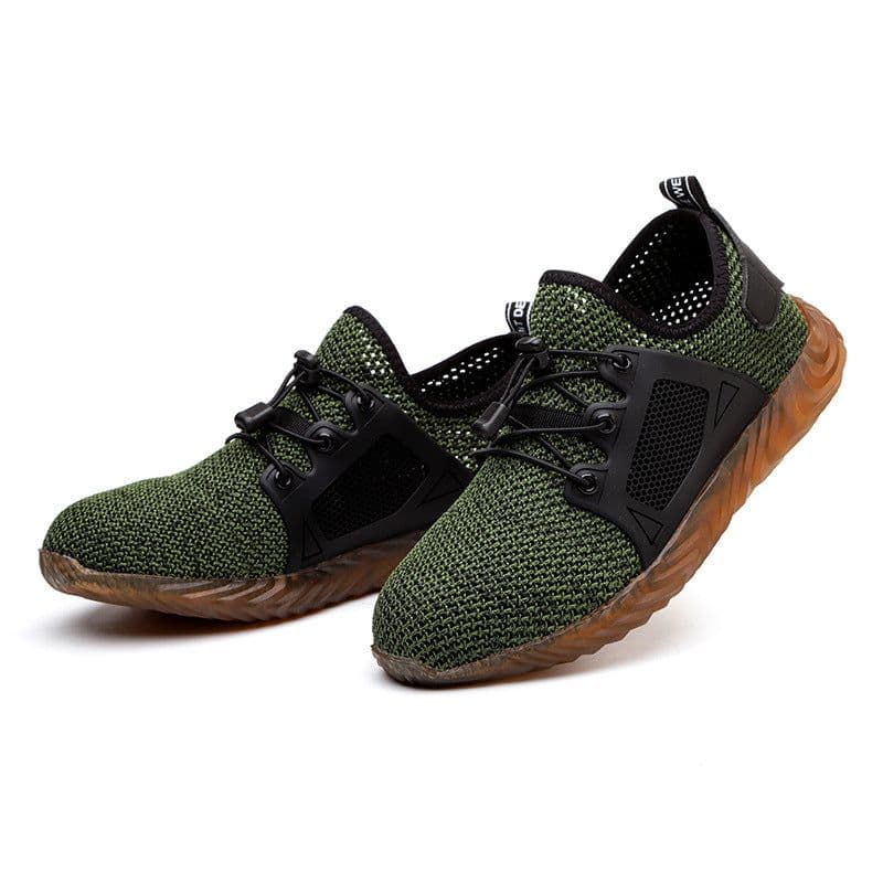image-Fuwang Men's Kevlar Safety Shoes - Black 48, Anti-Smashing