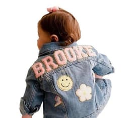 image-Girls Denim Jacket - Light Blue Embroidered