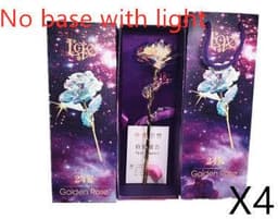 image-24K Luminous Color Gold Rose Flower Set