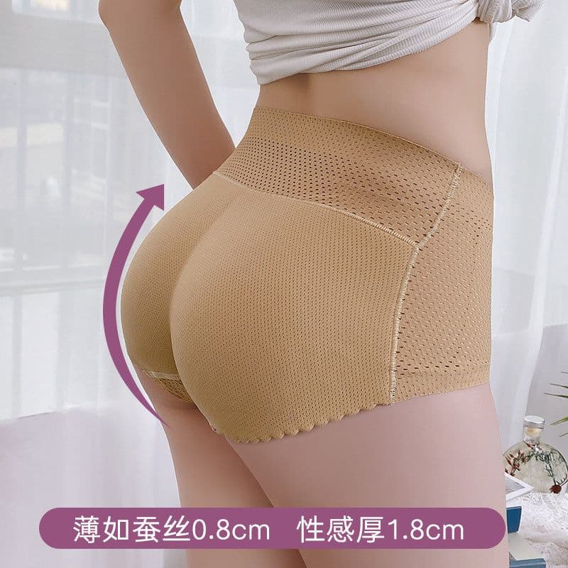 image-Women's Padded Butt Lift Panties - Black Seamless Shaper