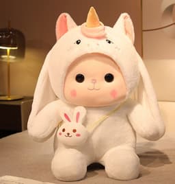 image-Cute Rabbit Plush Pillow - Soft Toy for Kids