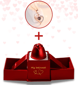 image-Necklace "I Love You" Heart Pendant - Platinum Gold