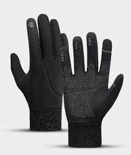 image-Men's winter warm and velvet cycling gloves, non-slip, waterproof five-finger gloves, touch screen, outdoor sports, skiing and fishing