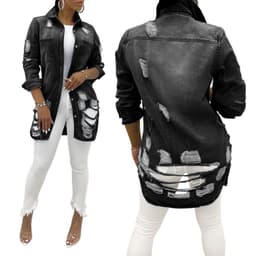 image-2021wish ladies denim jacket ripped sexy thin denim jacket female jacket