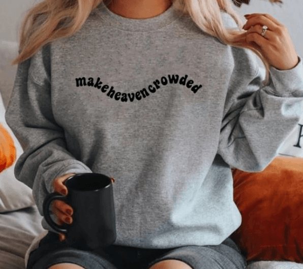 image-Women's Printed Pullover Sweater - Apricot Loose Fit