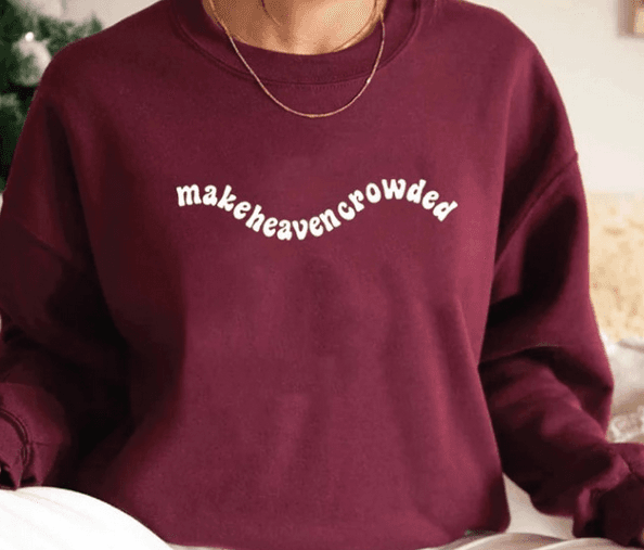 image-Women's Printed Pullover Sweater - Apricot Loose Fit