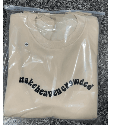 image-Women's Printed Pullover Sweater - Apricot Loose Fit