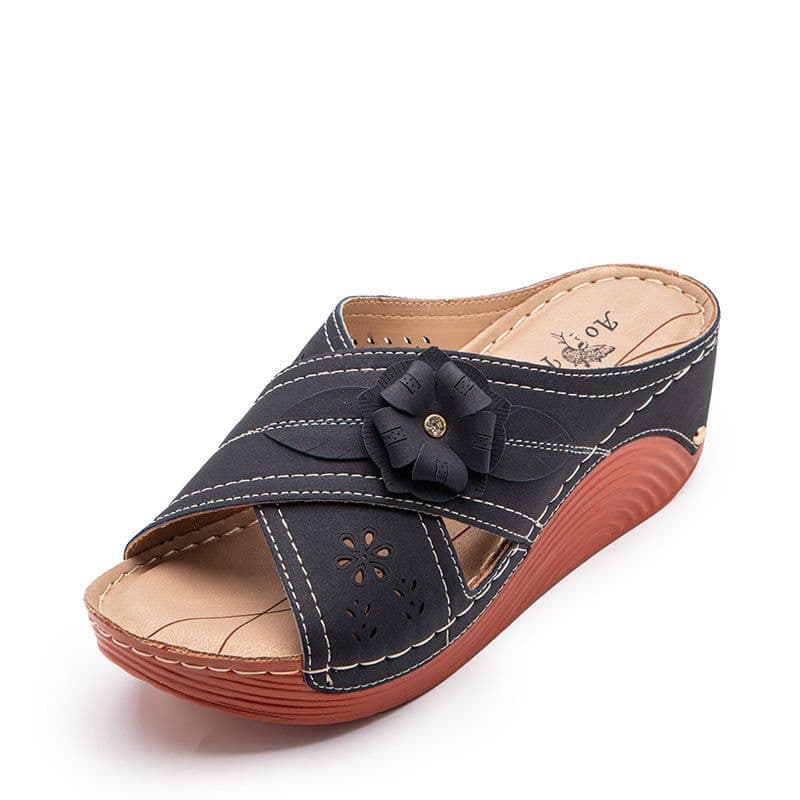image-Women's Wedge Sandals - Microfiber Summer Beach Size 41