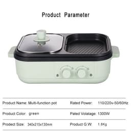 image-Multi-functional Electric Cooking Pot & Roaster Pan - 1200W